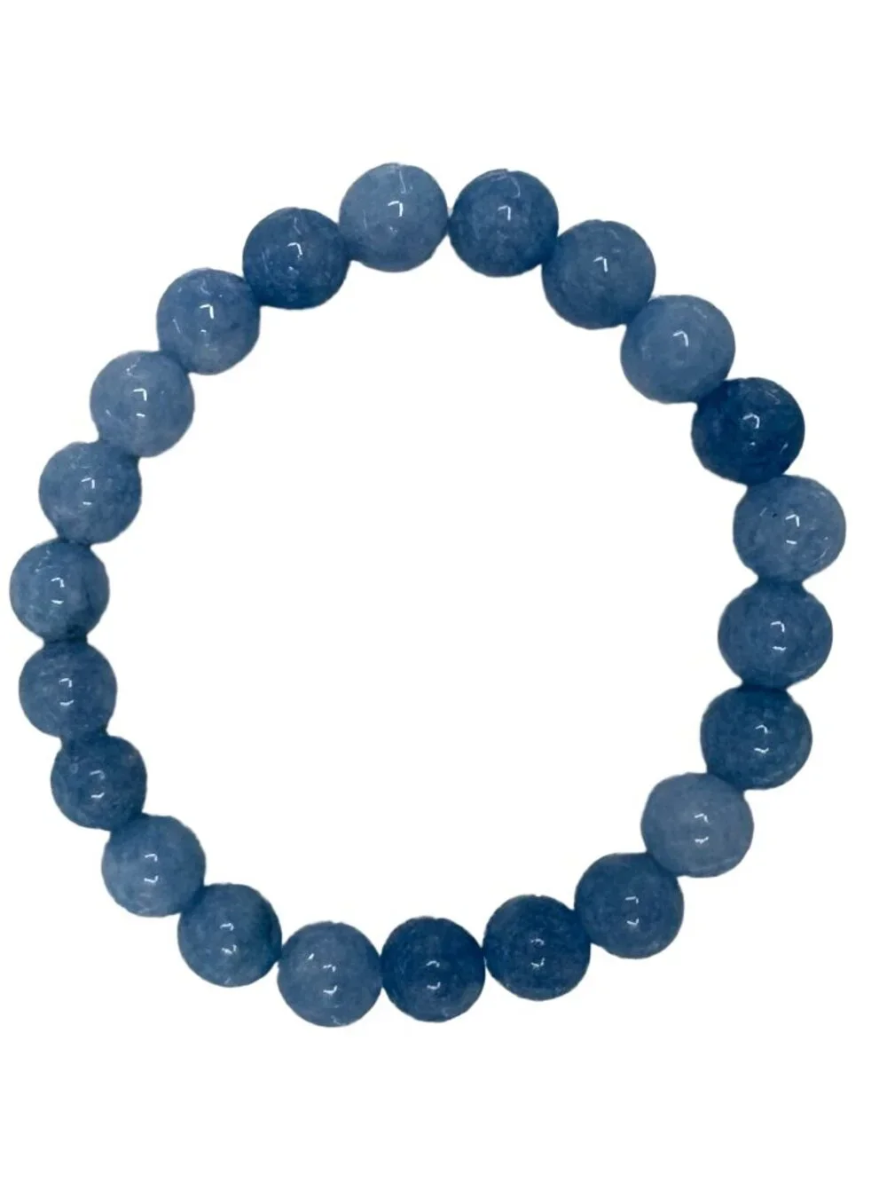 8mm Natural Blue Aquamarine Bead Bracelet Genuine Crystal Gemstone Custom Size